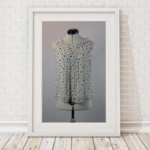 BLACK AND WHITE POLKA DOT TANK TOP